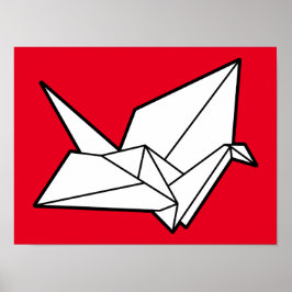 Origami vogel 16 x 12 poster