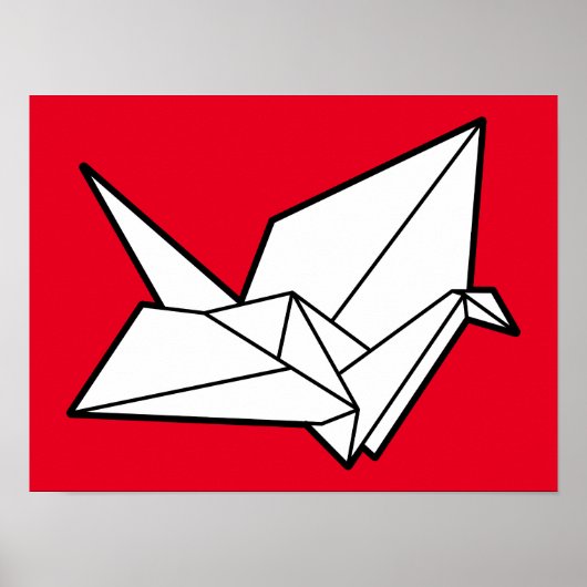 Origami vogel 16 x 12 poster (Voorkant)