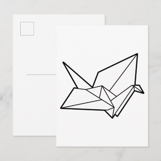 Origami vogel briefkaart (Voorkant / Achterkant)