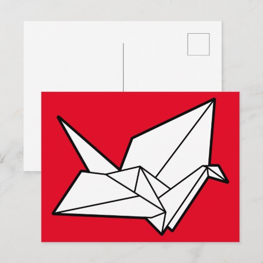 Origami vogel briefkaart (Voorkant / Achterkant)