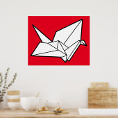 Origami vogel poster (Keuken)