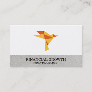 Origami Vogelpictogram Financiele Groei Visitekaartje
