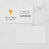 Origami vogelpictogram | Papieren textuur achtergr Visitekaartje (Voorkant / Achterkant)