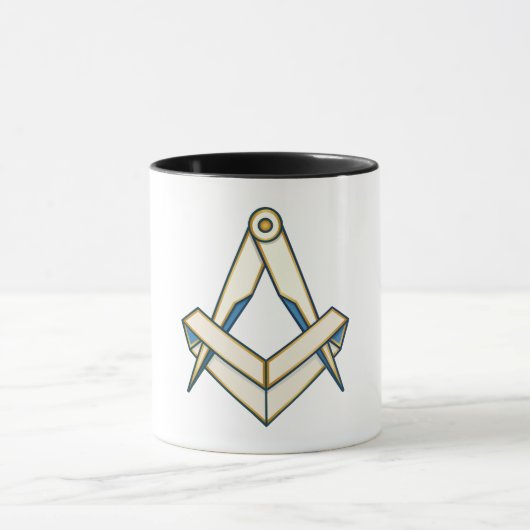 Origami vrijmetselarij symbool mok (Midden)
