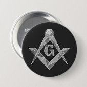 Origami vrijmetselarij symbool ronde button 7,6 cm (Voorkant /achterkant)