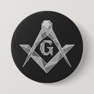 Origami vrijmetselarij symbool ronde button 7,6 cm