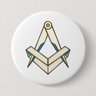 Origami vrijmetselarij symbool ronde button 7,6 cm