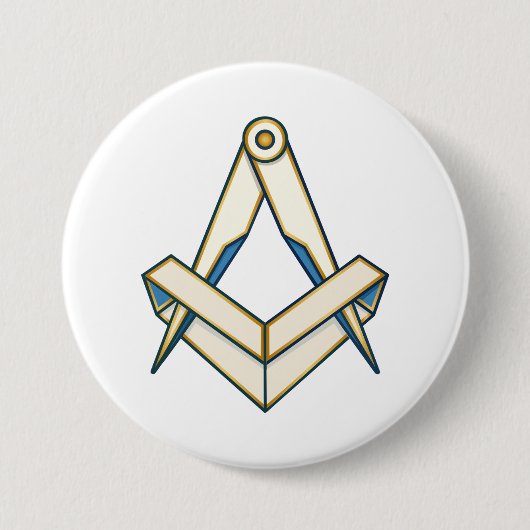 Origami vrijmetselarij symbool ronde button 7,6 cm (Voorkant)