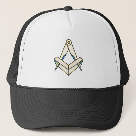 Origami vrijmetselarij symbool trucker pet (Voorkant)