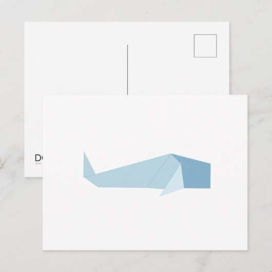 Origami walvis briefkaart (Voorkant / Achterkant)