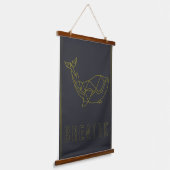 Origami walvis zelfacceptatieposter hangend wandkleed (Gebogen)