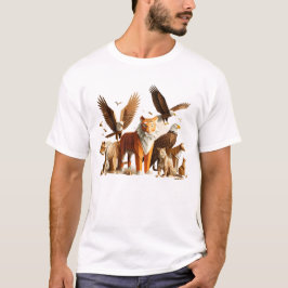 Origami Wildlife Art - Geometrisch dierontwerp T-shirt
