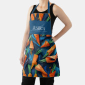 Origami Wortel Waterverf Patroon Gepersonaliseerd Schort (Insitu)