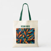 Origami Wortelen Patroon - Vegan Vibes Tote Bag (Achterkant)