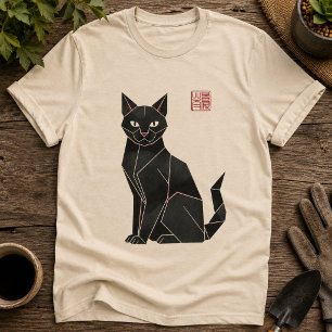 Origami Zwarte Kat T-shirt