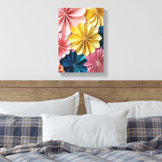 origamibloem canvas afdruk (Insitu (Slaapkamer))