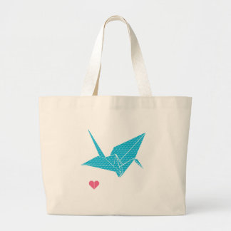 origamivogel met hart grote tote bag