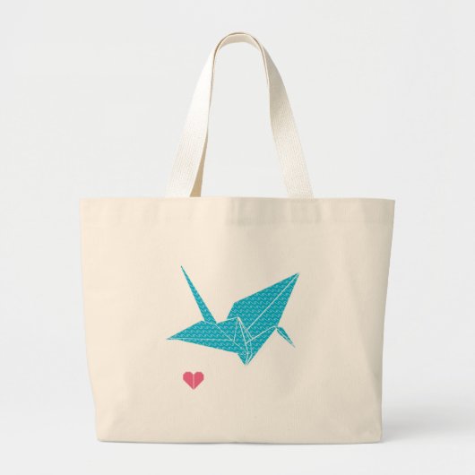 origamivogel met hart grote tote bag (Voorkant)