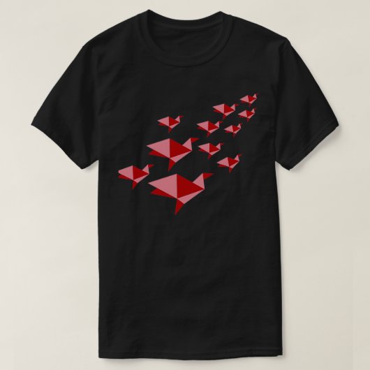 Origamivogels vliegen t-shirt (Design voorkant)