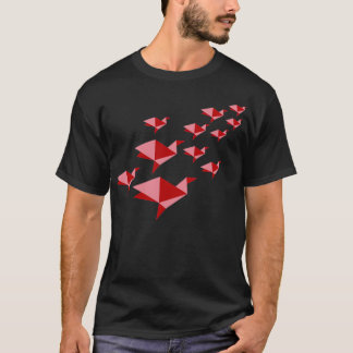 Origamivogels vliegen t-shirt