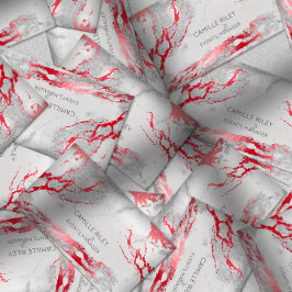 Origin Event Planning Red Gray Silver Marble Visitekaartje