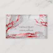 Origin Event Planning Red Gray Silver Marble Visitekaartje (Voorkant)