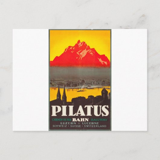 Origina Lucerne, Zwitserland Reisposter 1920s Briefkaart (Voorkant)