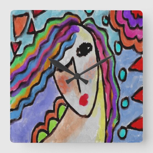 Originak Abstract Art Acrylic Wall Clock Vierkante Klok (Voorkant)