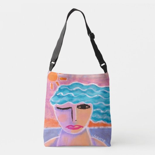 Original Abstract Art Crossbody Tas (Achterkant)