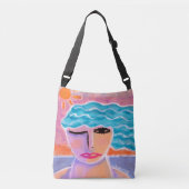 Original Abstract Art Crossbody Tas (Voorkant)