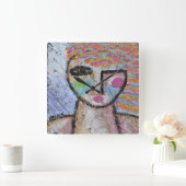 Original Abstract Art Large Clock Vierkante Klok (Huis)