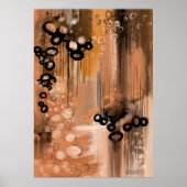 Original abstract art painting 6 print dark brown (Voorkant)