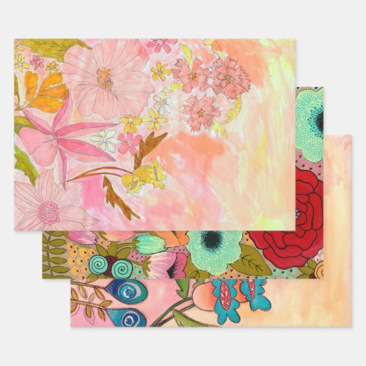 Original Art Artist Paintings Wrapping Collage Inpakpapier Vel (Set)