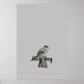 Original Art Grey Jay of Whiskey Jack Bird Poster (Voorkant)