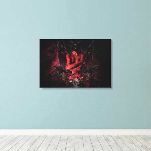 Original art work #4 "devil" canvas afdruk (Insitu (Houten vloer))