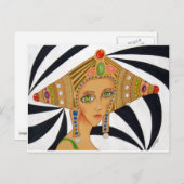 Original Asian/art deco drawing on postcard Briefkaart (Voorkant / Achterkant)