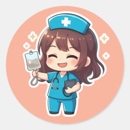 Original Chibi Nurse 2.0 - Healing Energy Ronde Sticker