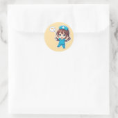 Original Chibi Nurse 3.0 - Vacation Time Ronde Sticker (Tas)