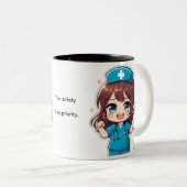 Original Chibi Nurse - Nursing Life Tweekleurige Koffiemok (Voorkant rechts)