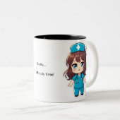 Original Chibi Nurse - Racing Against Time Tweekleurige Koffiemok (Voorkant rechts)