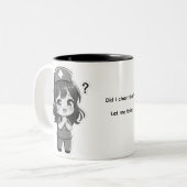 Original Chibi Nurse - The Questioning Moment Tweekleurige Koffiemok (Voorkant links)