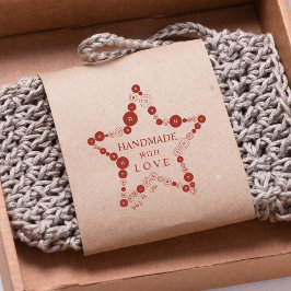 Original Cute Star of Buttons Handmade with Love Rubberstempel