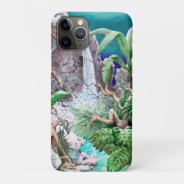 Original Dschungelzeichnung mit Wasserfall Case-Mate iPhone Case