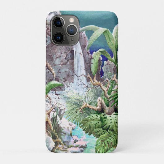 Original Dschungelzeichnung mit Wasserfall Case-Mate iPhone Case (Achterkant)