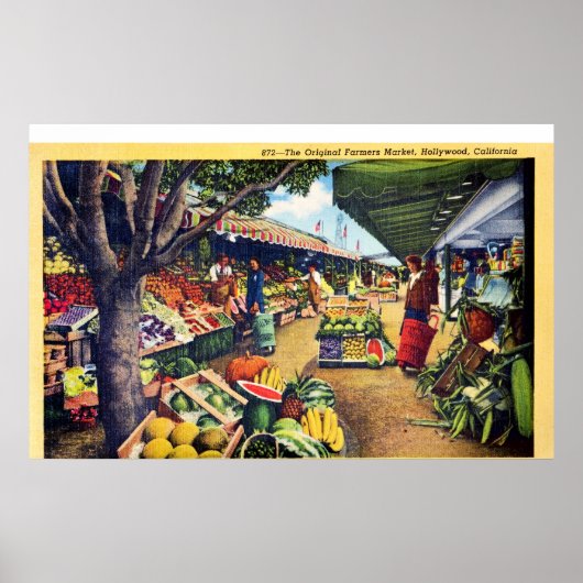 Original Farmer's Market, Hollywood, Californië Poster (Voorkant)