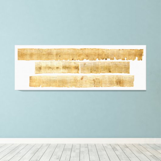 ORIGINAL Great Isaiah Scroll Dead Zee Scroll Scrol Canvas Afdruk (Insitu (Houten vloer))