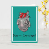 Original horse art Christmas Card by pony for art Kaart (Gele Bloem)