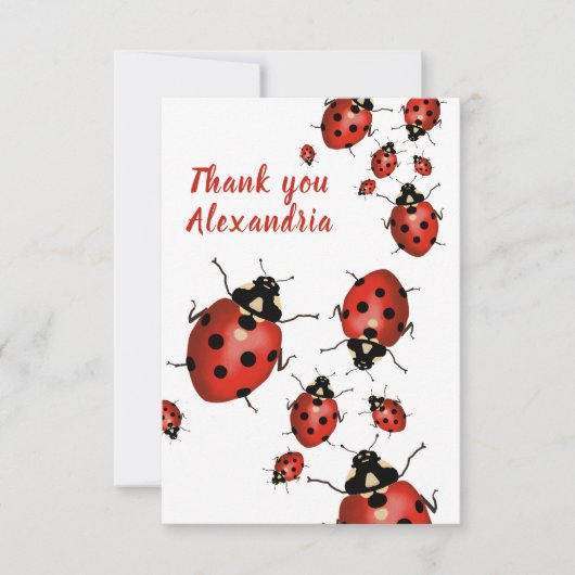 Original Ladybug Red White Bedankkaart (Voorkant)