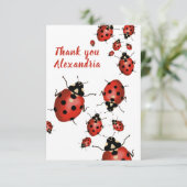 Original Ladybug Red White Bedankkaart (Staand voorkant)