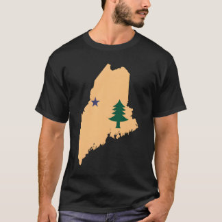Original Maine State Flag Northern New England Dir T-shirt
